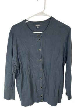 Nine West Black Button Up Cardigan Sweater Size XL